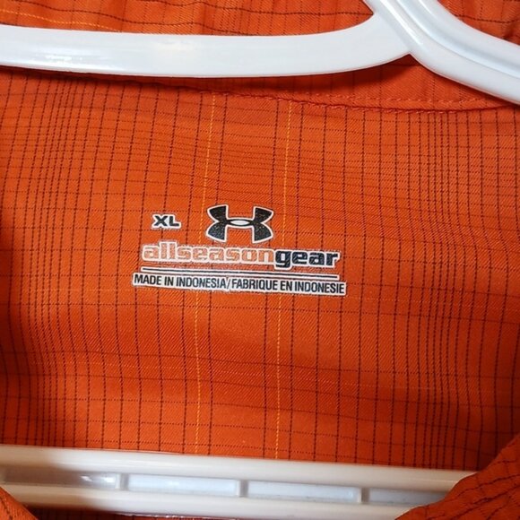 UNDER ARMOUR MEN'S X-LARGE ORANGE DRESS SHIRT 👔 - Picture 3 of 7